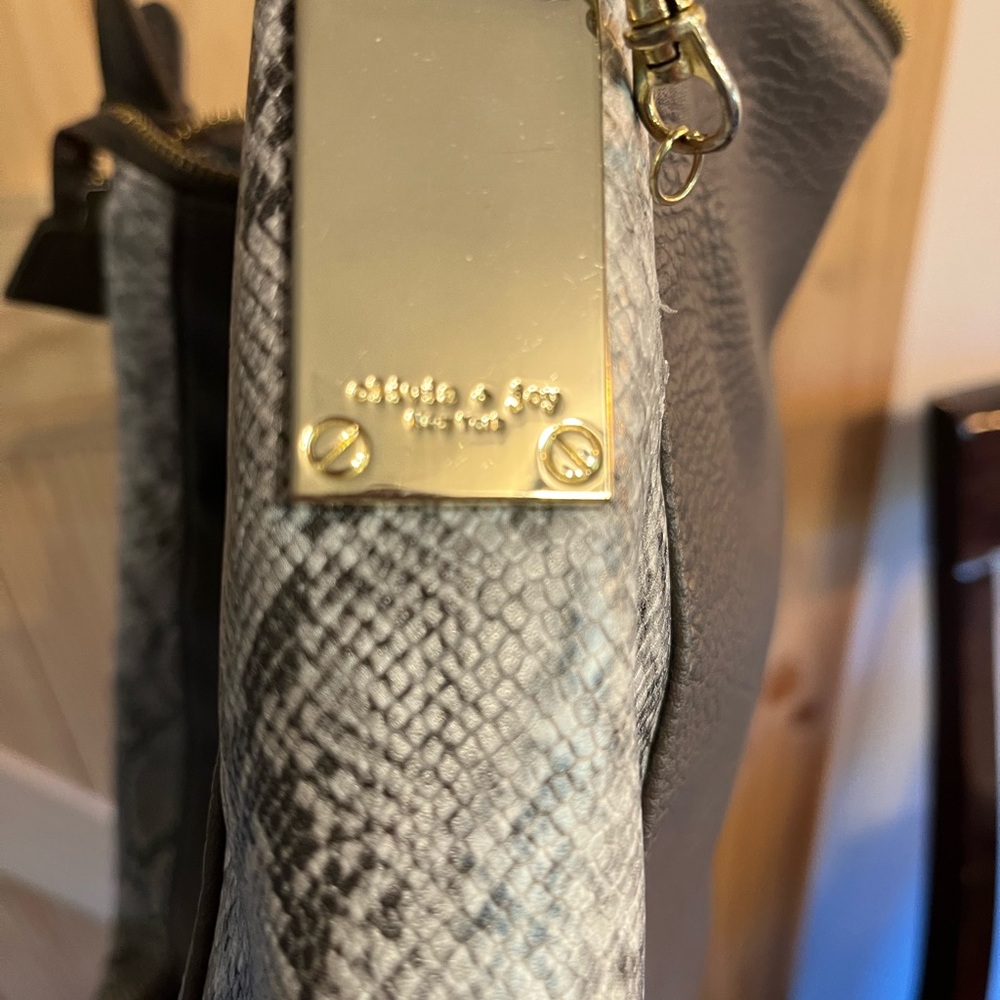 Calvin Klein Snake Print and Gold Shoulder Bag